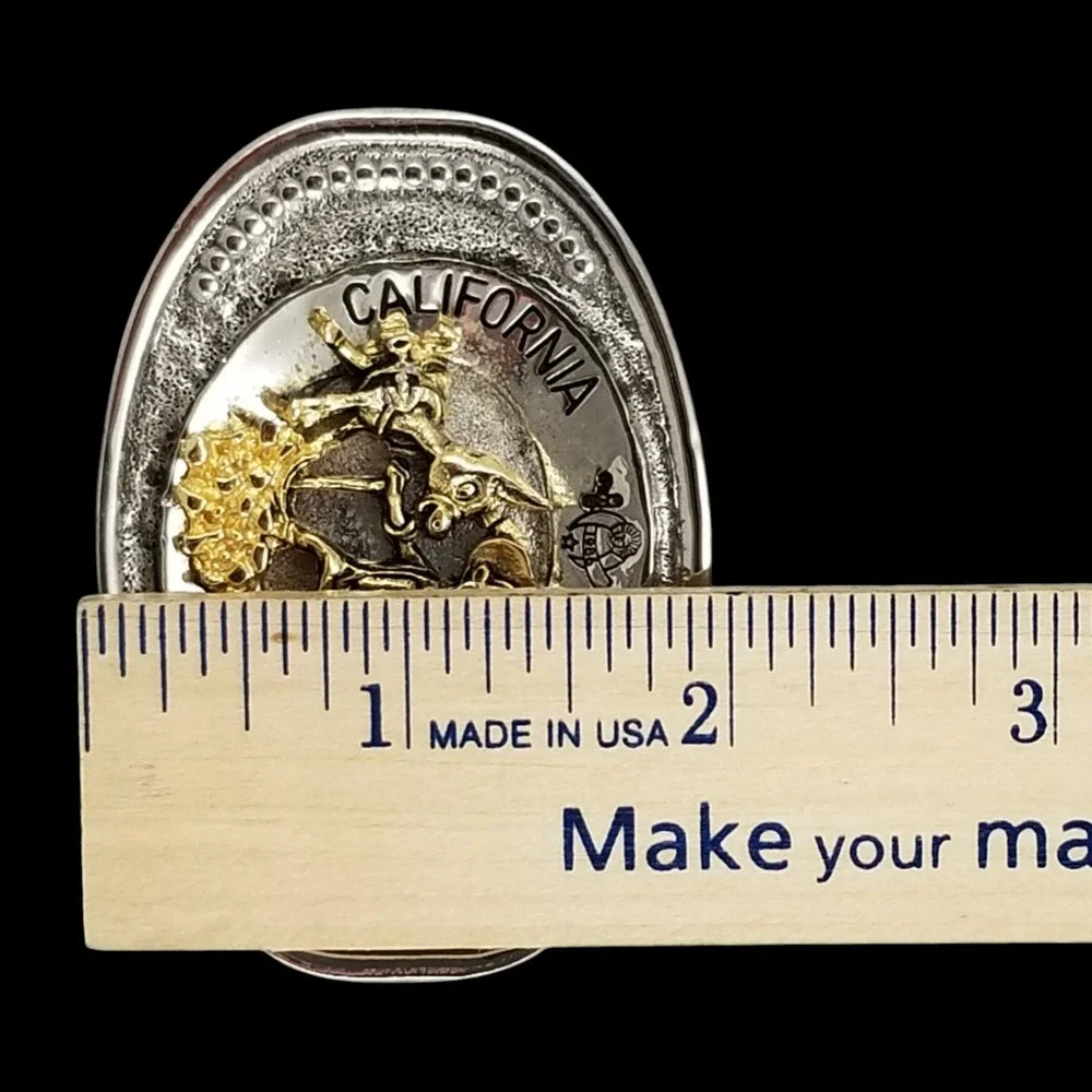 1986 Freemasons Shriners‎ Mason California Here I Come Belt Buckle Gold Rush